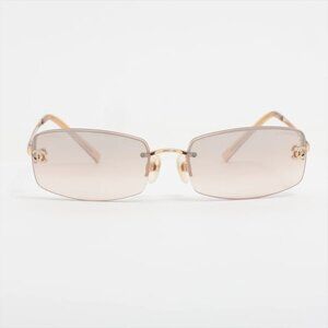 Authentic CHANEL 4093-B Coco Mark Sunglasses Rhinestone Gold Swarovski crystals